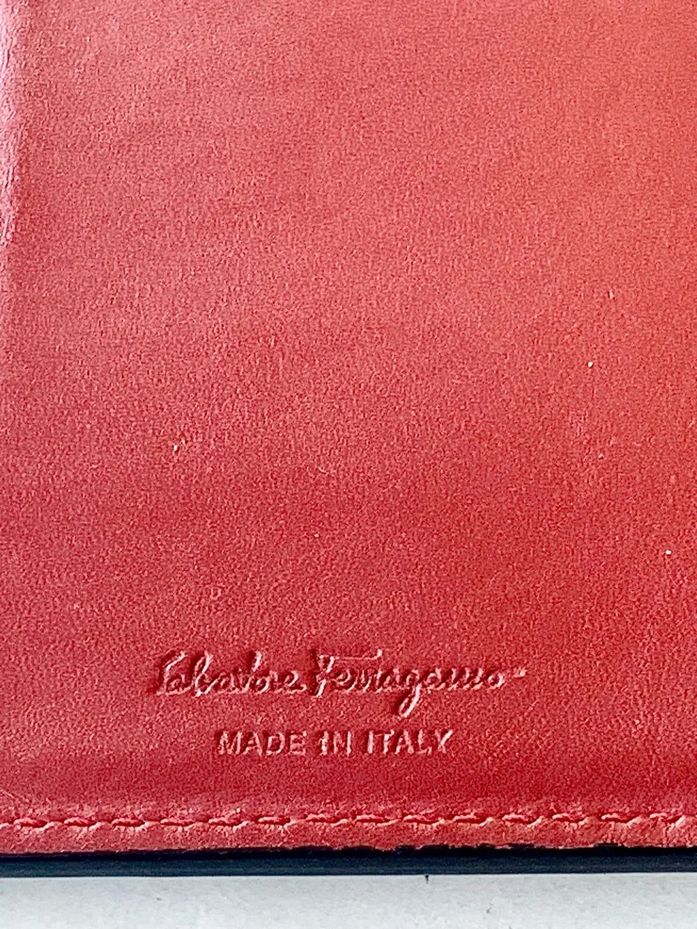SALVATORE FERRAGAMO Black SILVER GANCINI Logo Print LONG Wallet MENS RED